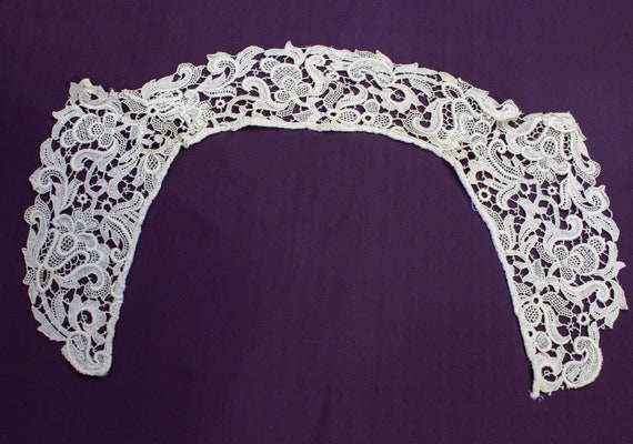 Antique Edwardian Floral Lace Detachable Collar, … - image 6