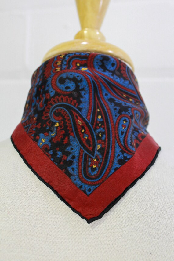 Vintage Paisley Silk Handkerchief / Neckerchief/ … - image 5