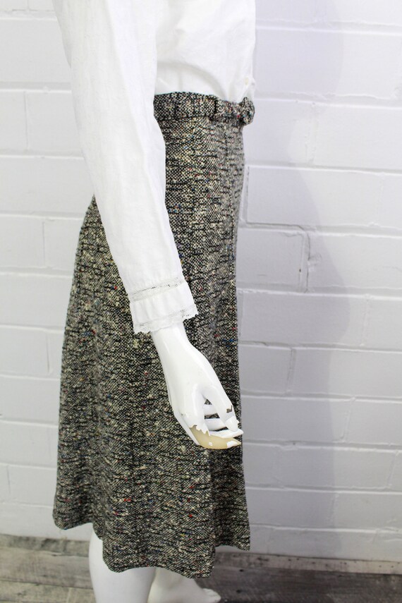1960s Black and White Boucle Wool Skirt Suit