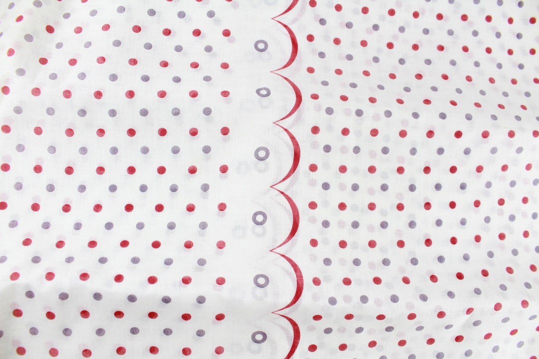 1950s Polka Dot Sheer Organdy, Vintage Cotton Organdy Fabric 16.5