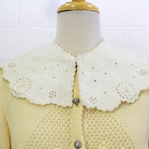 アンティーク エドワード朝の取り外し可能な襟、刺繍入り、スカラップエッジ、ドレスやセーター用の幅広カラー、RBGスタイルカラー、アンティークカラー