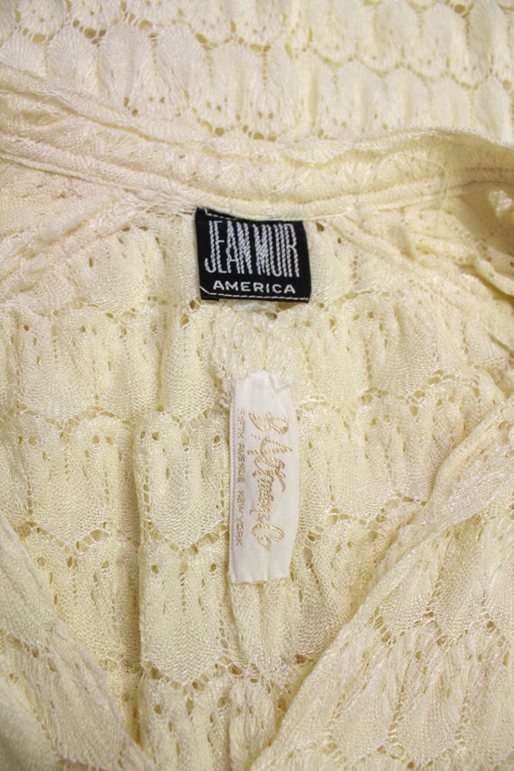 80s Rare Jean Muir Cream Knit Crochet Maxi Dress,… - image 10