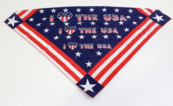 Vintage USA Bandana, I Love the USA Cotton Bandana