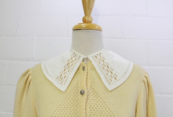 Vintage 1950s Detachable Collar, White Cotton wit… - image 2