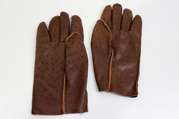 Vintage Brown Leather Gloves, Men's Leather Glove… - image 5