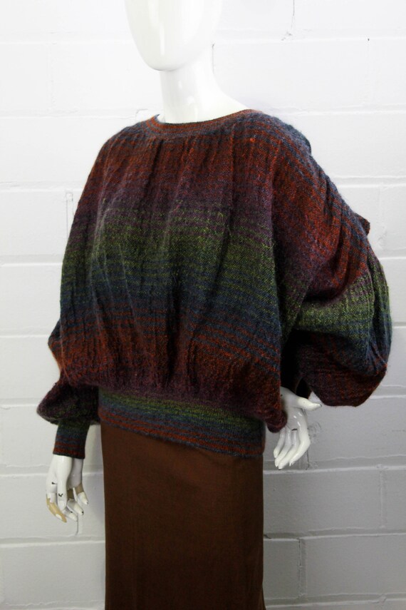 1980s Missoni Mohair Sweater, Balloon Sleeves, Ov… - image 3