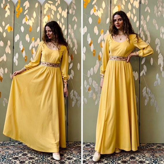 ■RECTO■ BOHEMIAN CORSICA OVER DRESS (LEMON YELLOW) Mid-Length Boho Dress in Yellow | Boho Mood