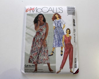 90s Jumpsuit, Dress Sewing Pattern McCall 4818, Vintage Womens Pattern, Sundress, UNCUT, Factory Folds, Bust 31.5, 32.5, 34