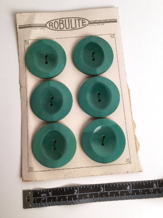 Vintage Buttons 1930s on Original Display Card Early Plastic Brown Cream Round
