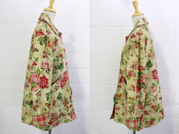 Vintage Floral Jacket, Upcycled Floral Print Canv… - image 5
