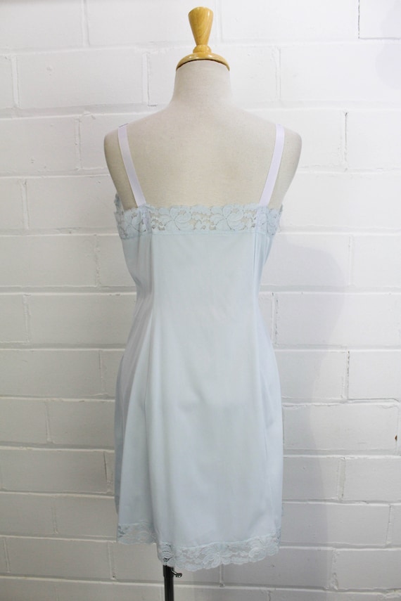 1960s Baby Blue Slip Dress, Bust 36", Lace Bust - image 7