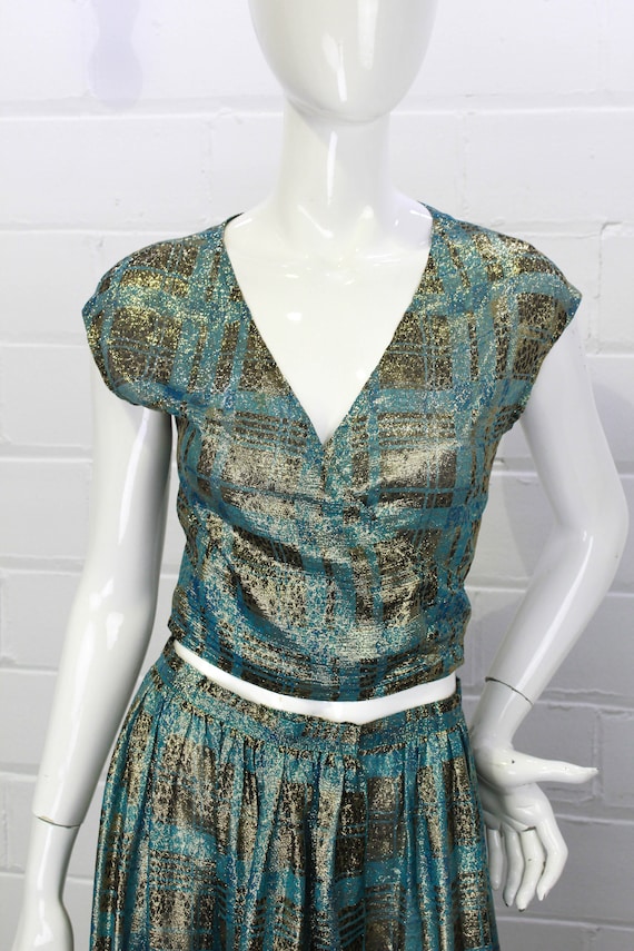 Geoffrey Beene Metallic Silk Top and Skirt Set, W… - image 9