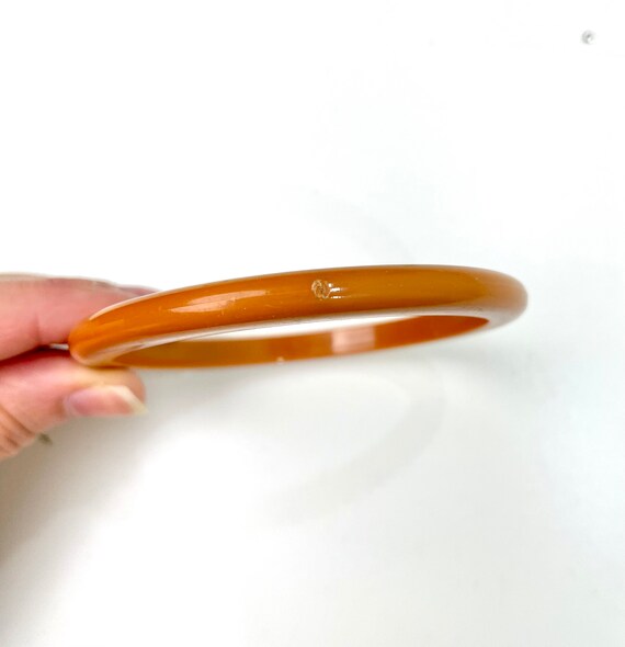 1930s Bakelite Bangle, Orange/Caramel Early Plast… - image 5