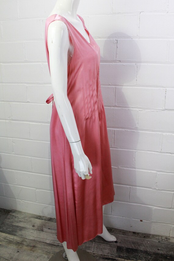 1930s Rose Pink Charmeuse Satin Dress with Matchi… - image 6