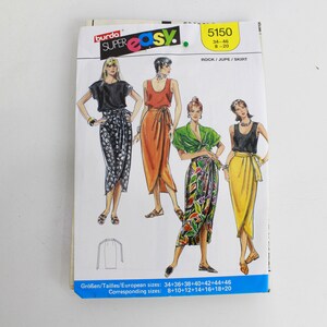 1990s Maxi Skirt Sewing Pattern Burda 5150, Tie Waist, Multi-Size 34 - 46