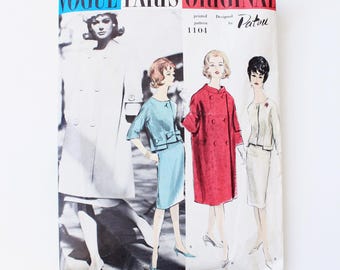 1960s Vogue Paris Original Patou Suit Sewing Pattern 1104, Size 12