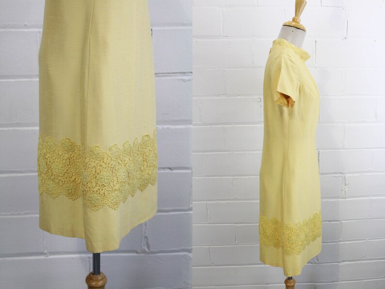 1960s yellow dress and jacket set vintage alfred werber side view