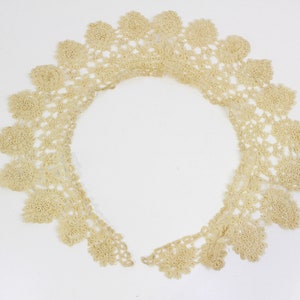 Antique Lace Collar, Detached Collar for Dresses, Blouses, Early 19th Century Crochet Lace Collar image 4