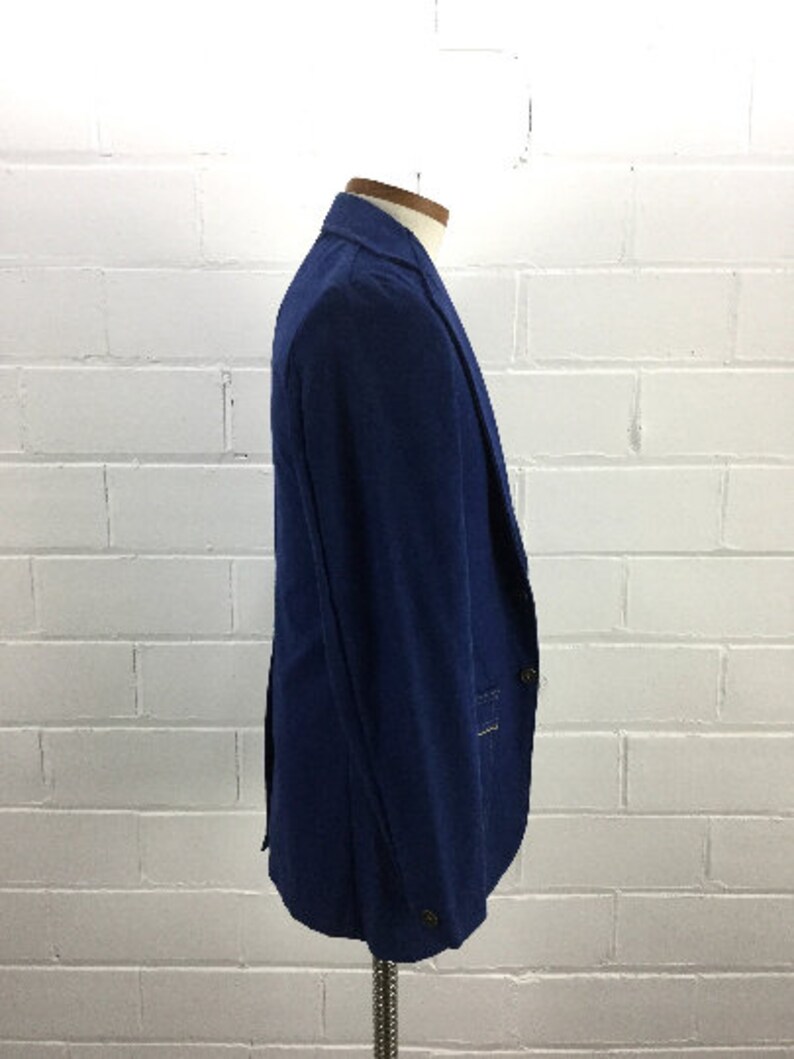 C 38 Cotton Poly Blend Vintage 70/'s JC Penney Blue Denim Western Style Sport Jacket with Top Stitched Patch Pockets and Wide Lapels