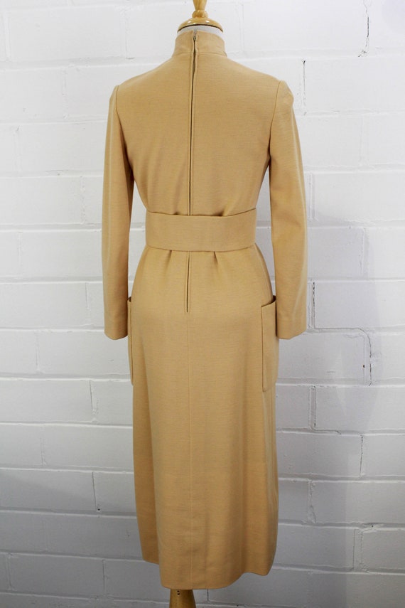 1970s Norman Norell Stand Collar Day Dress, Light… - image 8