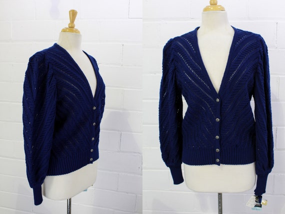 Vintage Austrian Wool Trachten Navy Blue Cardigan With Silver - Etsy