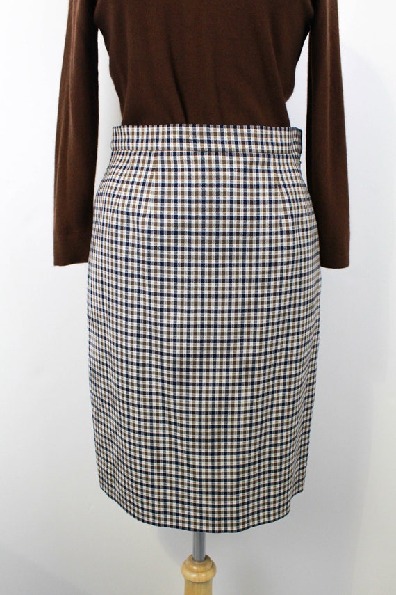 90s Brown Checked Skirt, Medium, 29 Waist, Vintag… - image 3