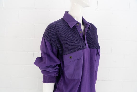 Vintage 80's NOS Purple Polo Sweatshirt, J.J. Coc