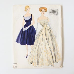 Robe de soirée des années 1950 Vogue Couturier Design 191 patron de couture, coupe - taille complète 14