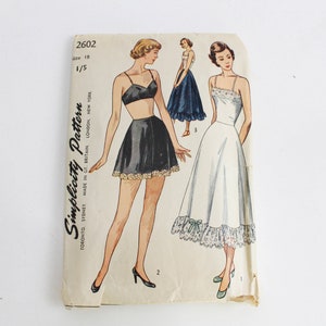 Vintage Sewing Pattern Bra and Tap Pants Print at Home 1940s Lingerie Multi  Size 2587B INSTANT DOWNLOAD 