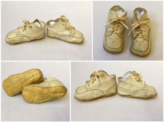 1930s White Baby Shoes, Vintage Baby Shoes, 30s B… - image 8