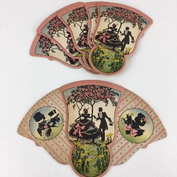 1940s Floral Cardboard Fans, Vintage Westinghouse Promotional Fan, Paper Ephemera, Tucker Hardware, Skaneateles New York, Multiples x 6