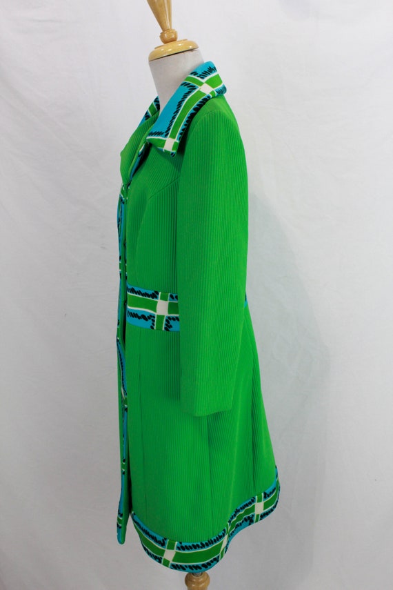 1970s Lilli Ann Knit Dress Jacket, Kelly Green Ribbed… Gem