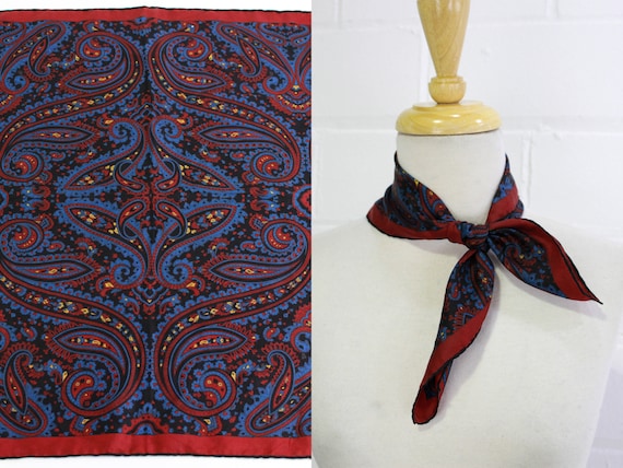 Vintage Paisley Silk Handkerchief / Neckerchief/ … - image 1