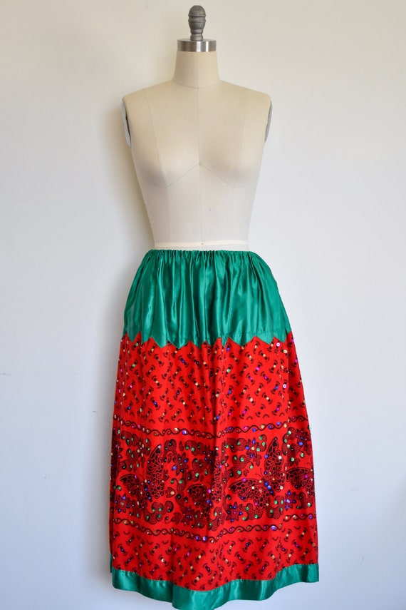 1930s/1940s China Poblana Skirt with Sequins and … - image 2