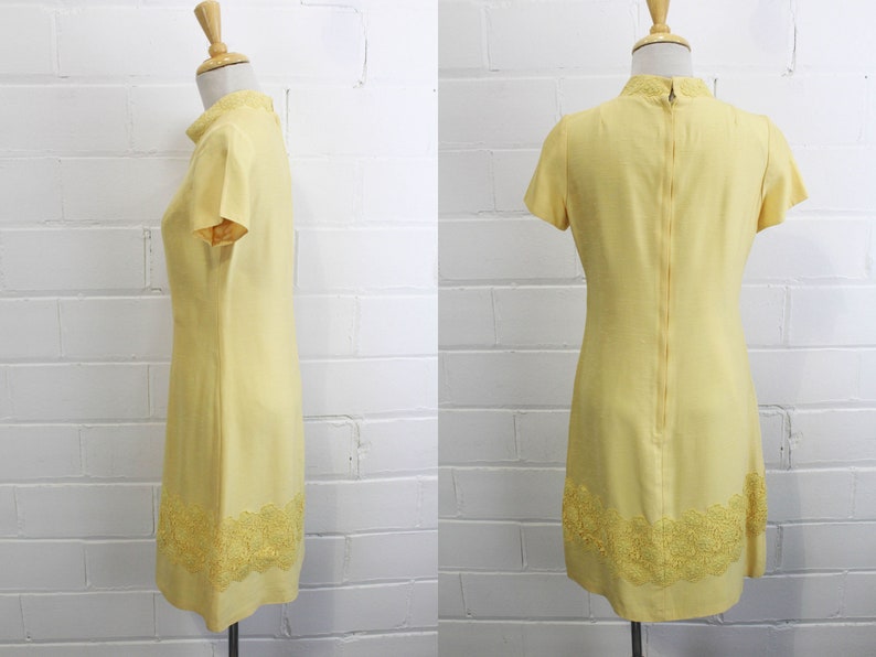1960s yellow dress and jacket set vintage alfred werber side view