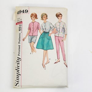 1960s Women's Blouse, Skirt, Pants Sewing Pattern Simplicity 4949, Vintage Sewing Pattern, Complete, Bust 34