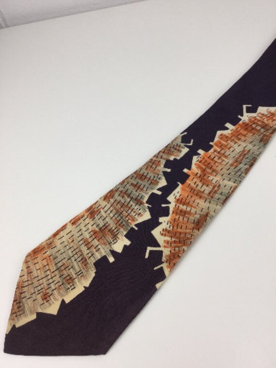 1940s Early 50s Necktie, Vintage Men's Wide Wembl… - image 10