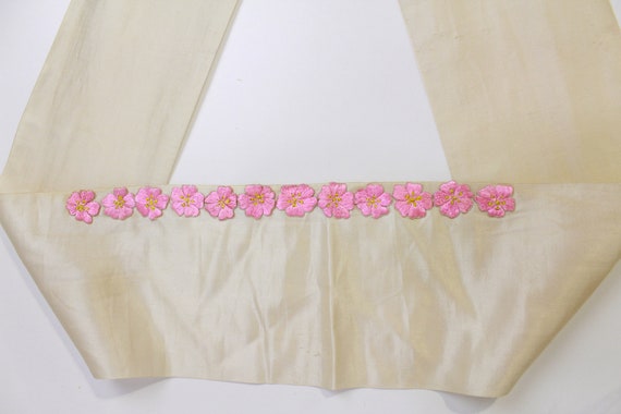 Antique Silk Sash Belt/Scarf with Appliquéd Embro… - image 7