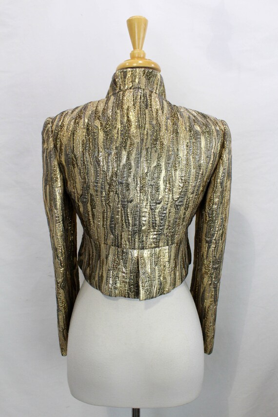 1960s Pauline Trigere Metallic Gold Lame Cocktail… - image 9