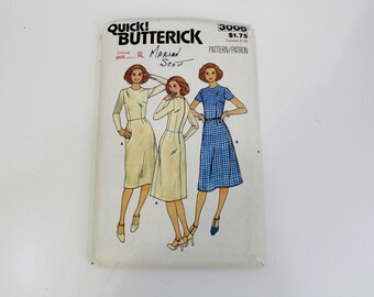Patron De Couture Vintage Butterick 3251 – Robe Années 70, Taille B34, Neuf !