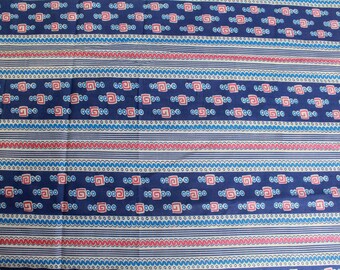 ＊handmade＊生地画像確認ページ 1940年代のブルーグラフィックプリントコットン生地 / 2ヤード - Etsy 日本