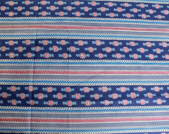 1940s Abstract Print Cotton Fabric, 3.75 Yards x 1 Yards, Vintage Dressmaking Sewing Fabric (Piece 3)