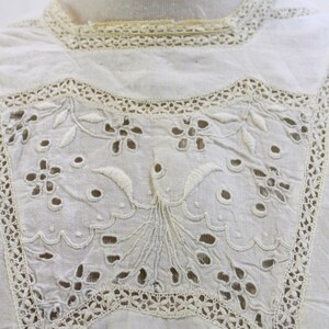 Antique 1900s White Cotton Gown With Embroidered Flowers - Etsy