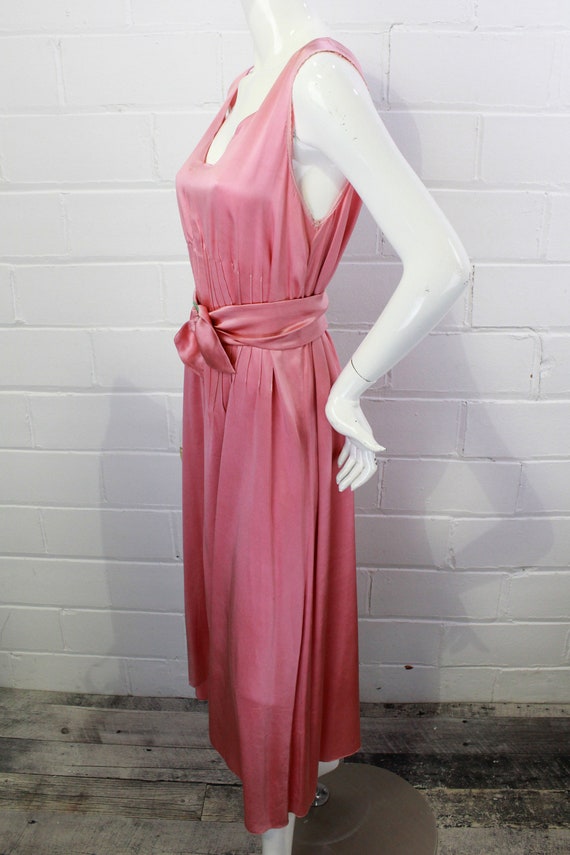 1930s Rose Pink Charmeuse Satin Dress with Matchi… - image 7