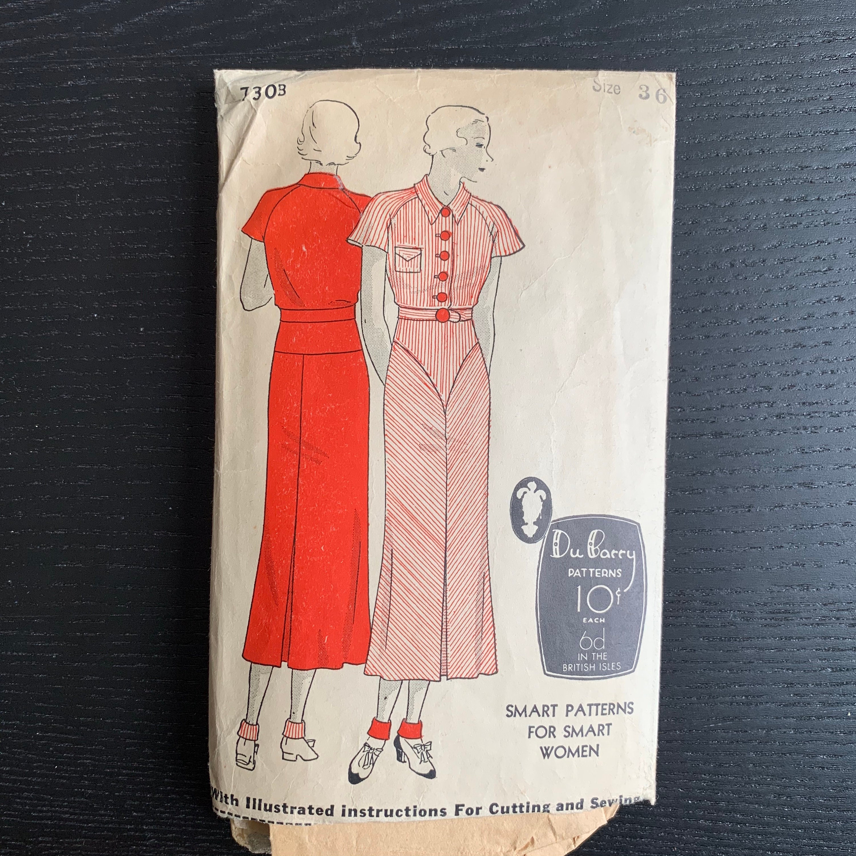 Monica Revisor Behov for 1930s Women's Dress Sewing Pattern Dubarry 730B Vintage | Etsy