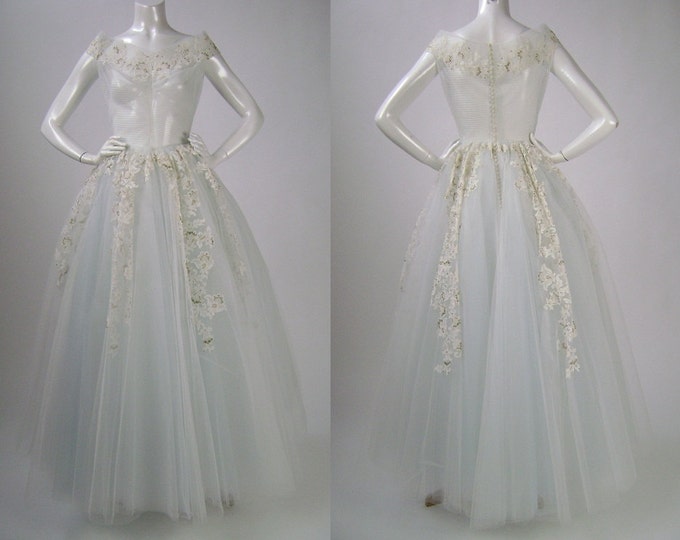50s Wedding Dress With Veil / Cupcake / Wedding Gown / - Etsy