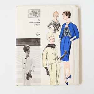 1960s Skirt Suit Blouse And Camisole Vogue Couturier Design 1214 Sewing Pattern, Uncut Size 12
