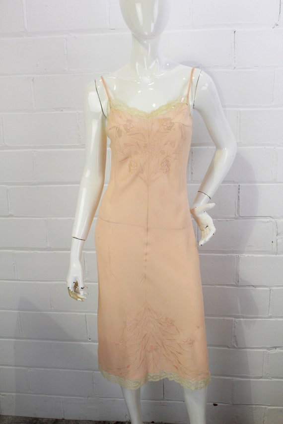 1930s/40s Pink Silk Slip Dress, Vintage 30s Linge… - image 2