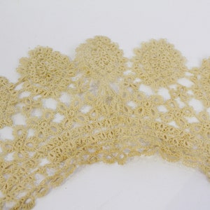 Antique Lace Collar, Detached Collar for Dresses, Blouses, Early 19th Century Crochet Lace Collar image 5