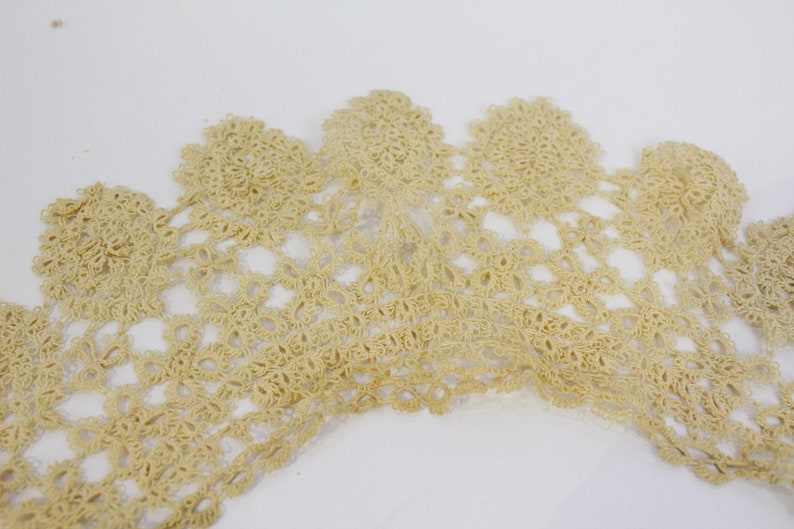 Antique Lace Collar, Detached Collar for Dresses, Blouses, Early 19th Century Crochet Lace Collar image 5